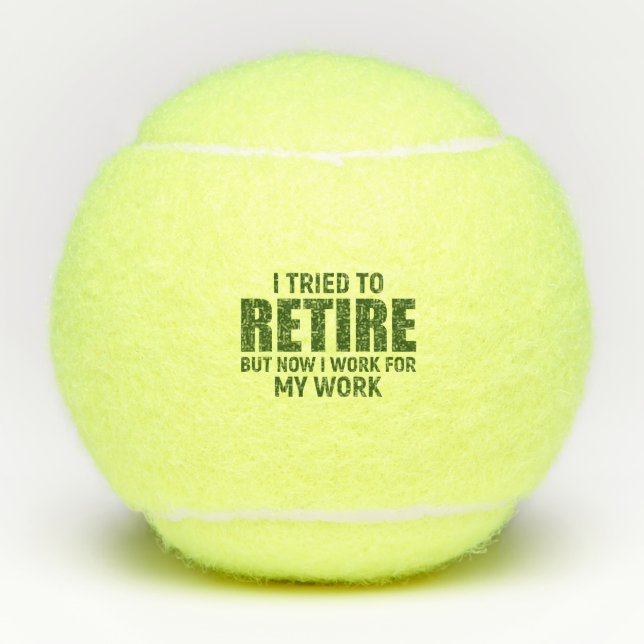 Tennis Funny saying Retirement to Tennis Player  Tennis Balls (Front)