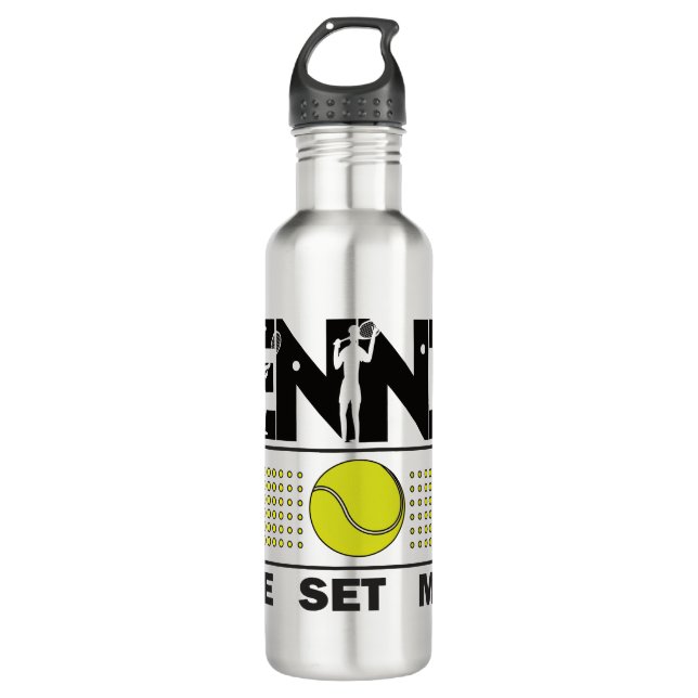 Tennis Game Set Match 710 Ml Water Bottle (Front)