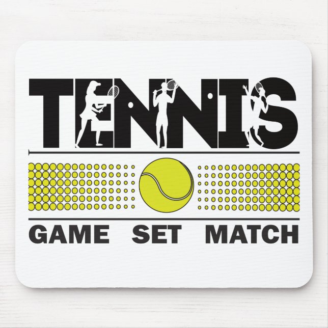 Tennis Game Set Match Mouse Pad (Front)