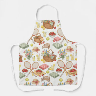 Tennis Garden Party Picnic & Strawberries Apron