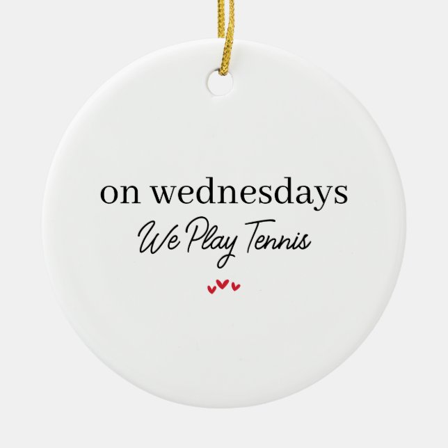 Tennis Gift for Player Doubles Partner Coach Ceramic Ornament (Front)