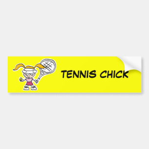 Tennis Gifts & Cards   cute cartoon girl sticke Bumper Sticker