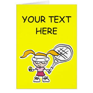 Tennis Gifts & Cards with cute cartoon girl