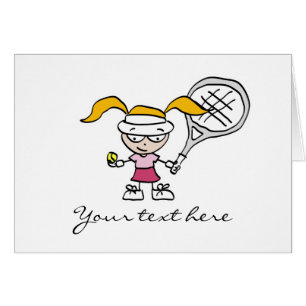 Tennis Gifts & Cards with cute cartoon girl