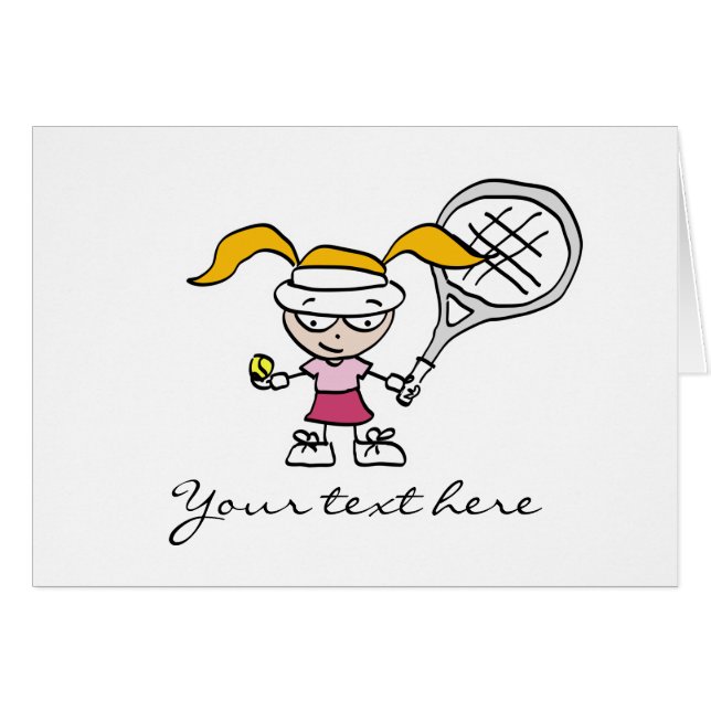 Tennis Gifts & Cards with cute cartoon girl (Front Horizontal)