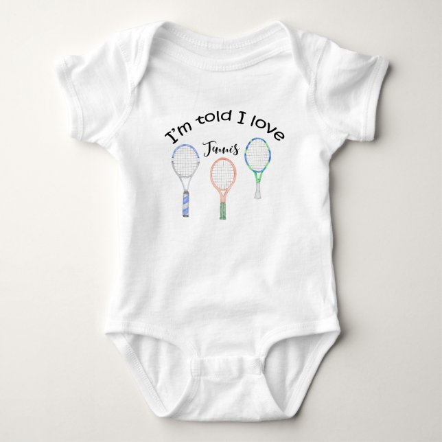 Tennis gifts for Baby Shower for Tennis Player Bodysuit (Front)