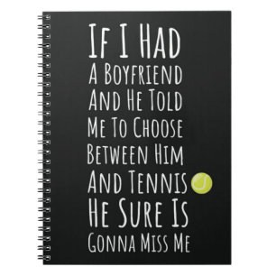 Tennis Gifts For Girls Her Kids Girly Player Funny Notebook