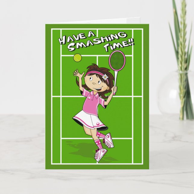 Tennis Girl Birthday Card (Front)