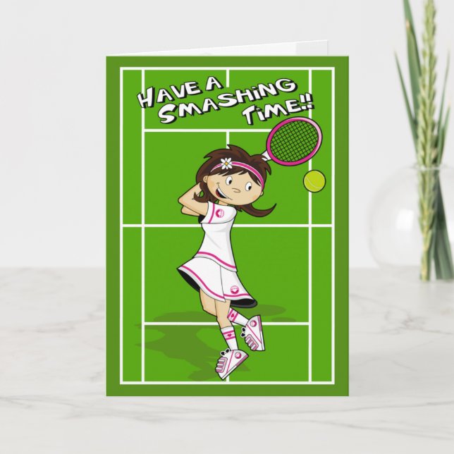 Tennis Girl Birthday Card (Front)