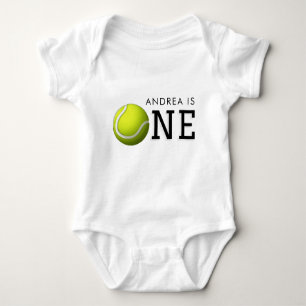 Tennis Girl or Boy 1st Birthday One Personalised Baby Bodysuit