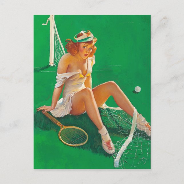 Tennis Girl Pin Up Postcard (Front)