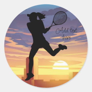 Tennis Girl Player Women Tennis Classic Round Sticker