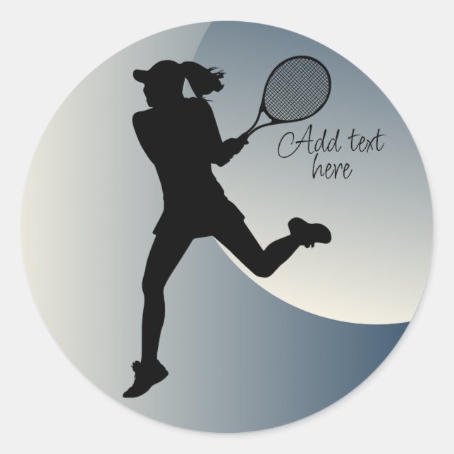 Tennis Girl Player Women Tennis Classic Round Sticker (Front)