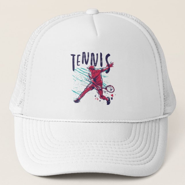 Tennis Grunge Colour Trucker Hat (Front)