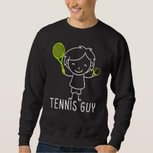 Tennis Guy Stickman Sports Racket Game Player Desi Sweatshirt