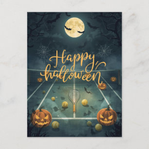 Tennis Halloween for Tennis Player with racket  Holiday Postcard
