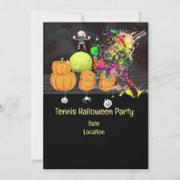 Tennis Halloween Party with tennis ball and ghost