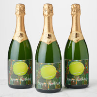 Tennis Happy Birthday with ball and racket