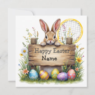 Tennis Happy Easter for Tennis Player   Holiday Card