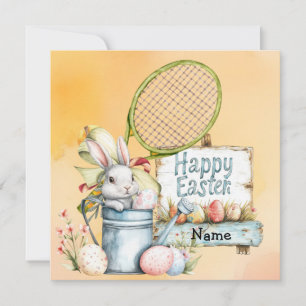 Tennis Happy Easter for Tennis Player  Holiday Card