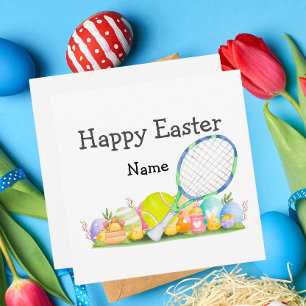 Tennis Happy Easter for Tennis Player  Holiday Card