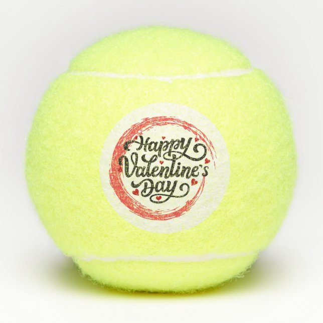 Tennis Happy Valentine's Day with lots of love Tennis Balls (Front)