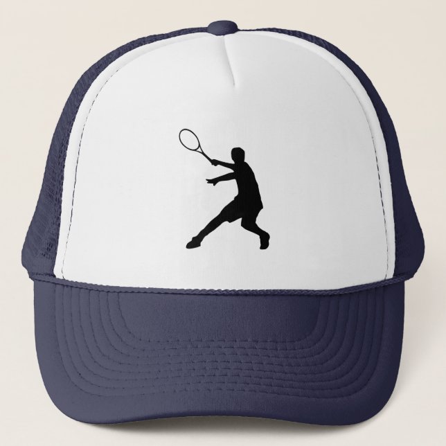 Tennis hat with tennis player silhouette symbol (Front)