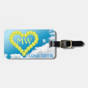 Tennis heart, Love, personalised Luggage Tag