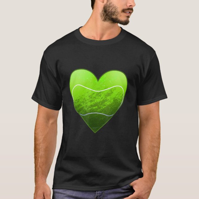 Tennis Heart My Valentine Love Funny Women Valenti T-Shirt (Front)