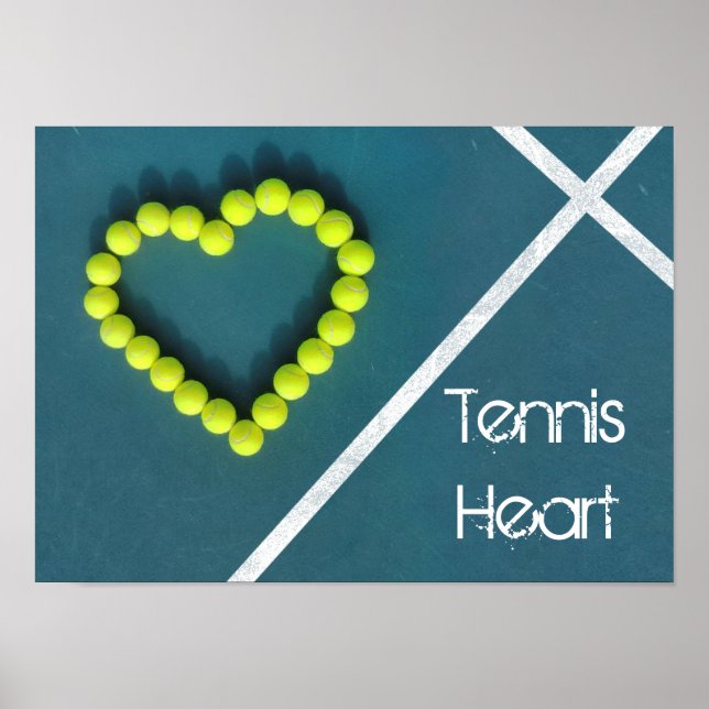 Tennis Heart, personalised Poster (Front)