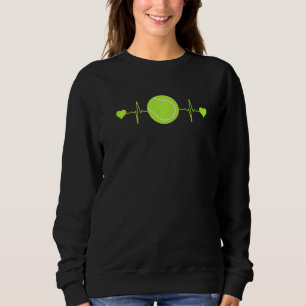 Tennis Heartbeat Funny Tennis Players Fans Premium Sweatshirt