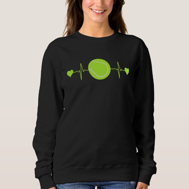 Tennis Heartbeat Funny Tennis Players Fans Sweatshirt (Front)