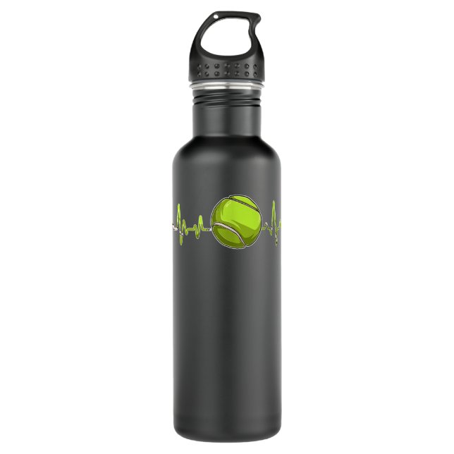 Tennis Heartbeat Love Heart Player Fan Lover  710 Ml Water Bottle (Front)