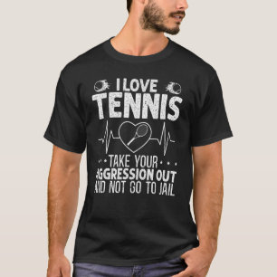 Tennis Heartbeat Sport Game Pulse EKG T-Shirt
