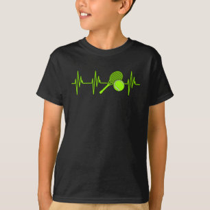 Tennis Heartbeat Sports Lover Player Coach Graphic T-Shirt