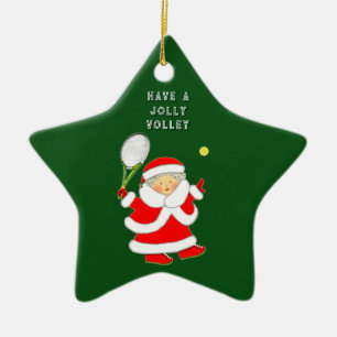 Tennis Holiday Gift Ceramic Ornament