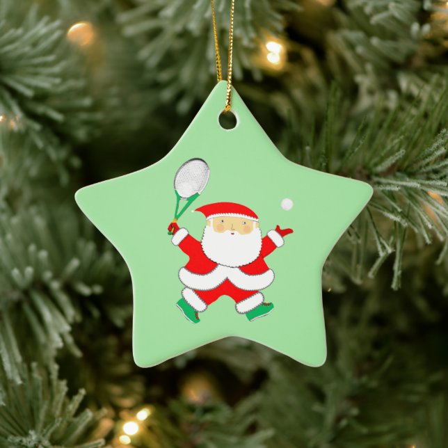 Tennis Holiday Gift Ceramic Ornament (Tree)