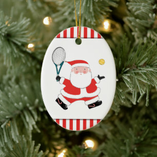 Tennis Holiday Gift Ceramic Ornament