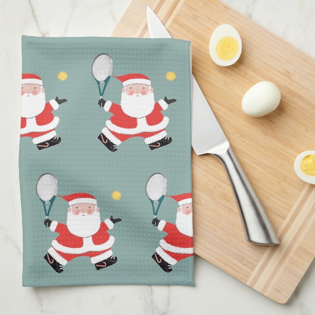 Tennis Holiday Gift Idea Tea Towel (Quarter Fold)