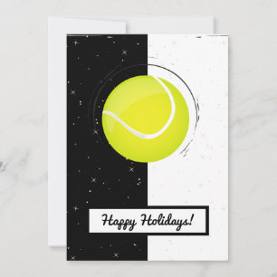 Tennis Holidays Christmas Ball Black & White Sport Holiday Card