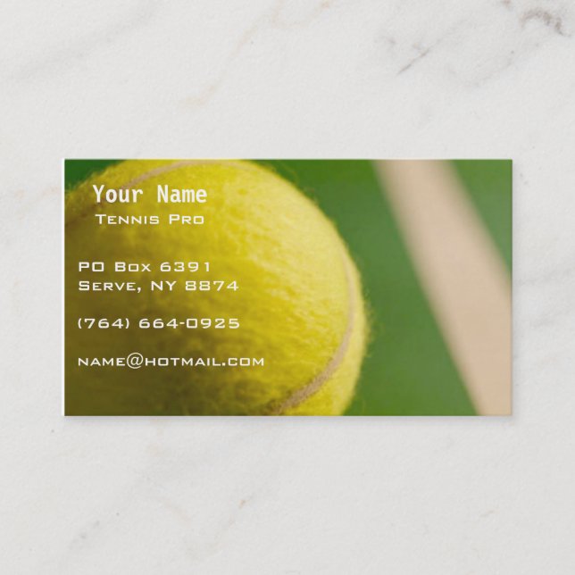 Tennis Instruction Business Card (Front)