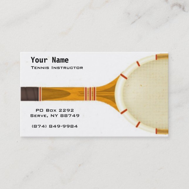 Tennis Instruction Business Card (Front)