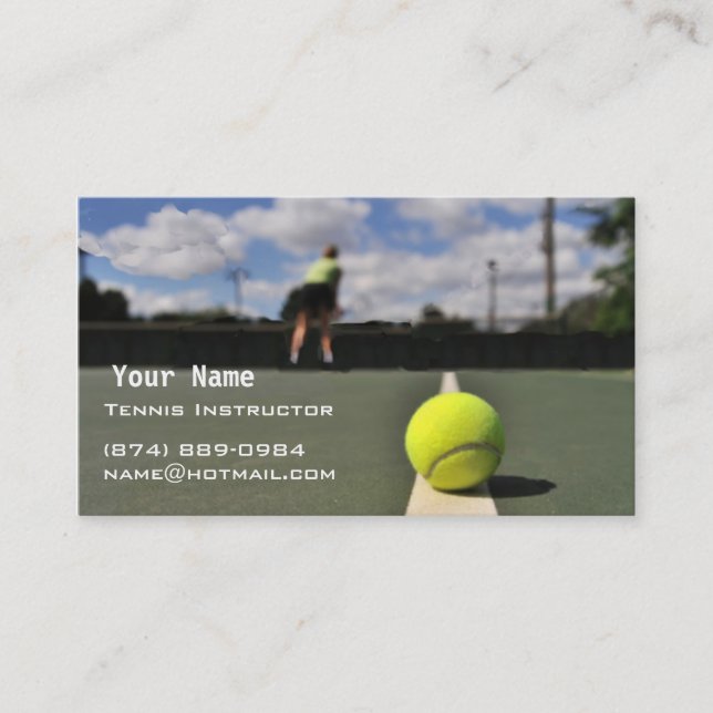 Tennis Instruction Business Card (Front)