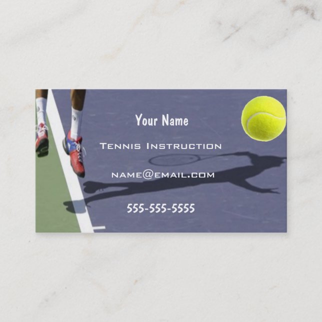 Tennis Instructor Business Card (Front)