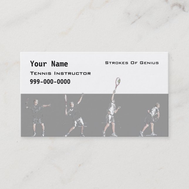 Tennis Instructor Business Card (Front)