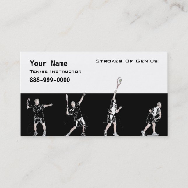Tennis Instructor Business Card (Front)