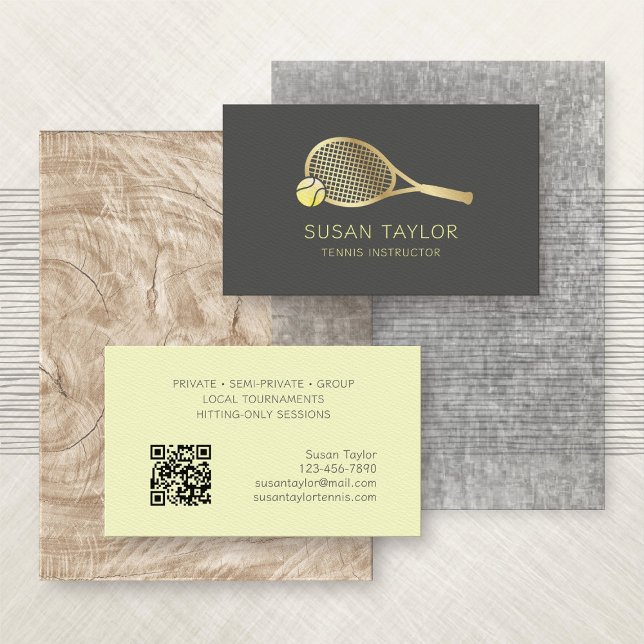 Tennis Instructor Business Card (Creator Uploaded)
