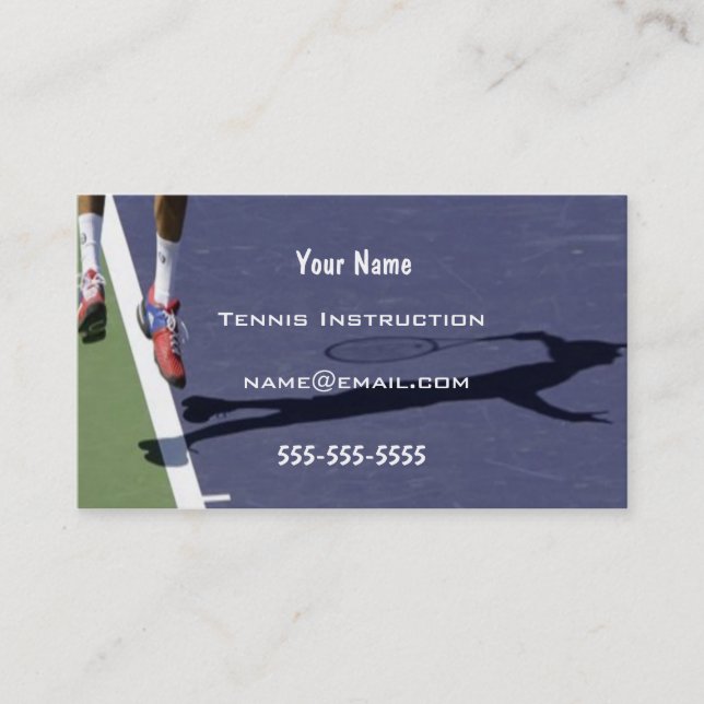 Tennis Instructor Business Card (Front)