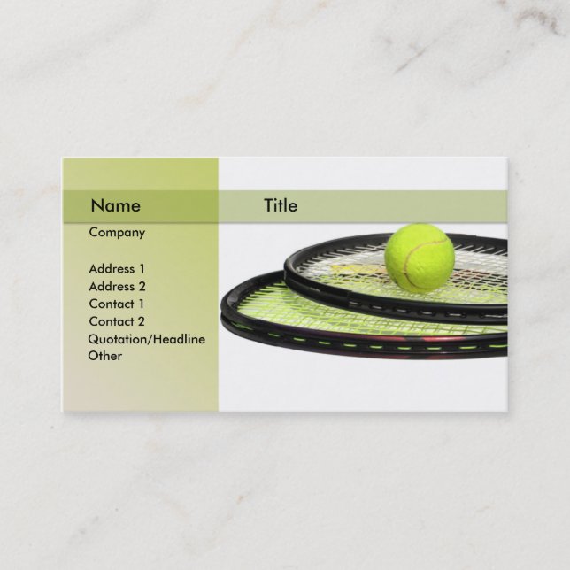 tennis instructor business card (Front)