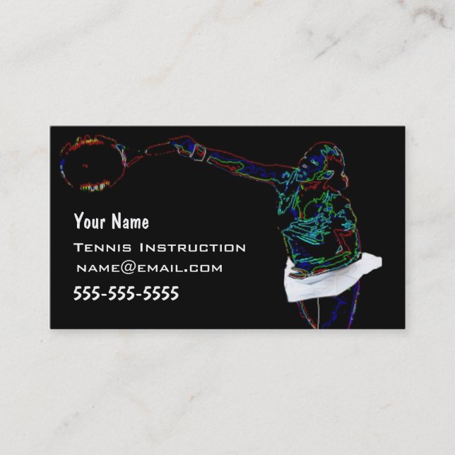 Tennis Instructor Business Card (Front)